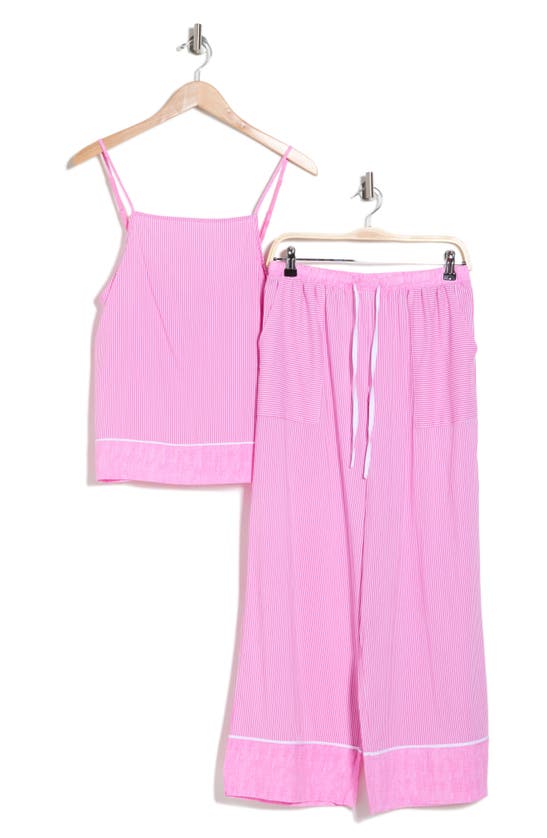 Shop Dkny Camisole Ankle Pants Pajamas In Camelia Stripe