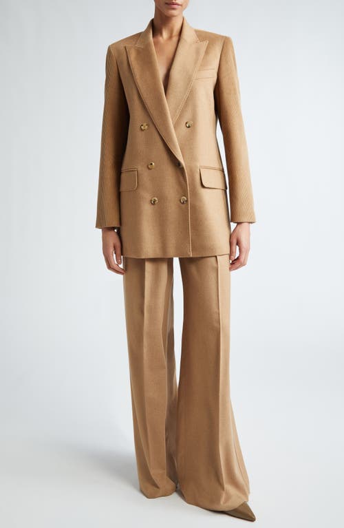 Shop Max Mara Potente Mixed Media Blazer In Camel