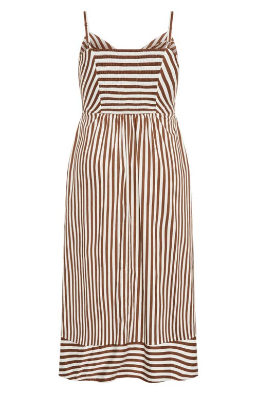 Shop City Chic Zaya Stripe Sleeveless Midi Dress In Tabacco Stripe