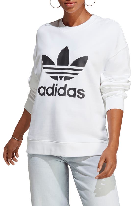 Adidas Originals Plus Size Cotton Logo Graphic Sweatshirt In Shadow Red