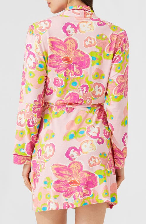 Shop Alivia Joey Print Robe In Floral Pond Pink