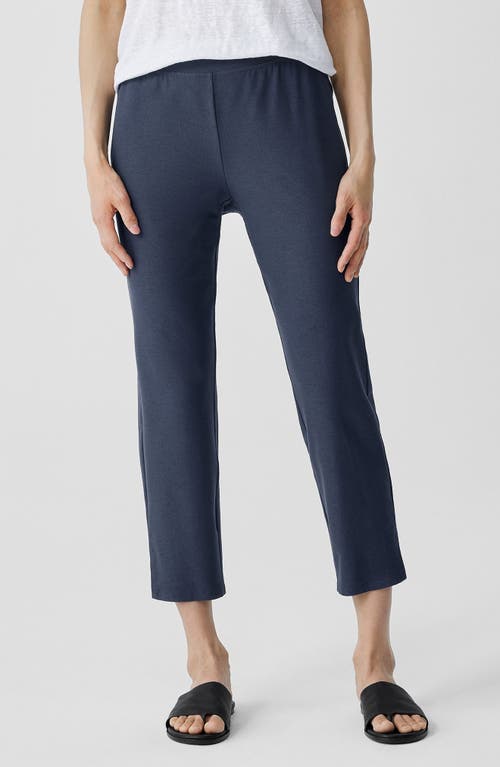 Eileen Fisher High Waist Slim Crop Pants In Blue