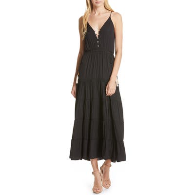 Dolan Annie Tiered Maxi Dress, Black