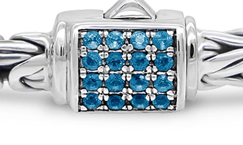 Devata Sterling Silver Semiprecious Stone Chain Bracelet In Silver Blue