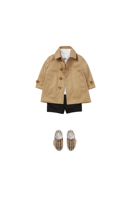 Burberry Reversible Check Gabardine Car Coat In Archive Beige