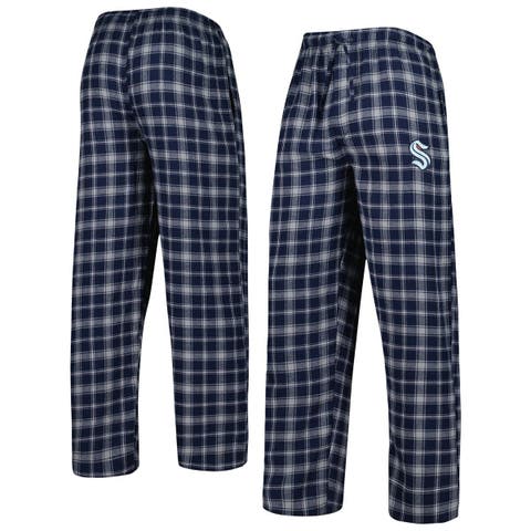 Men's Concepts Sport Deep Sea Blue/Gray Seattle Kraken Ledger Flannel Sleep Pants