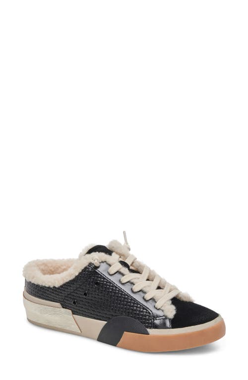 Shop Dolce Vita Zantel Faux Shearling Lined Slip-on Sneaker In Black Woven