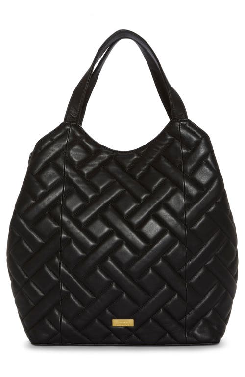 Vince Camuto Kisho Quilted Leather Shoulder Bag In Black