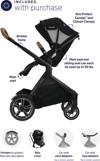 Nuna DEMI™ Grow Stroller with Magnetic Buckle + PIPA Travel System
