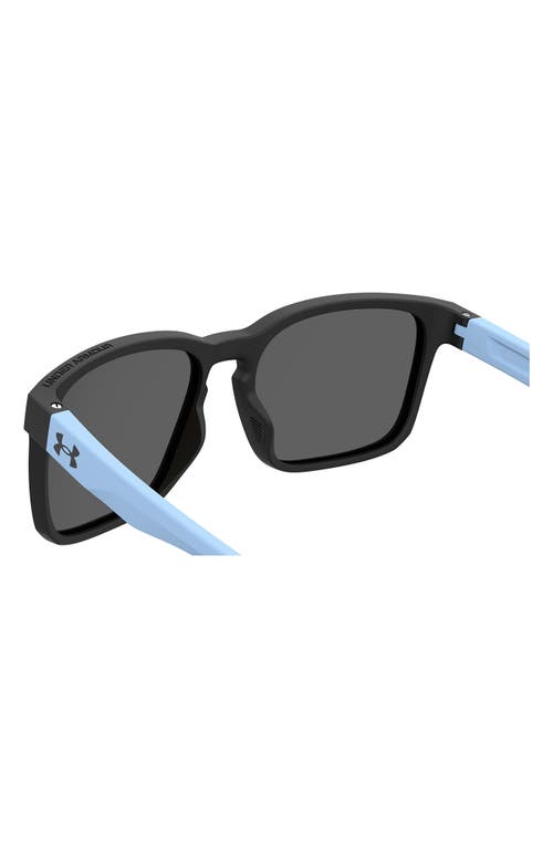 Under Armour 57mm Rectangular Sunglasses In Matte Black Blue/multilayer