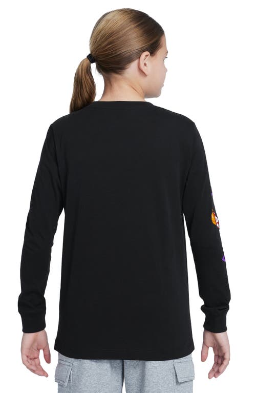 Shop Nike Kids' Sportswear Air Long Sleeve Cotton Graphic T-shirt In Black