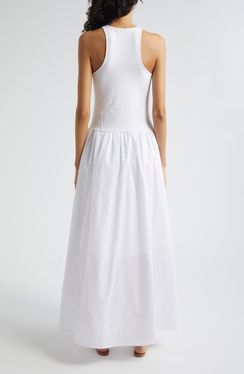 Atm Anthony Thomas Melillo Pima Cotton Mixed Media Sleeveless Maxi Dress In White
