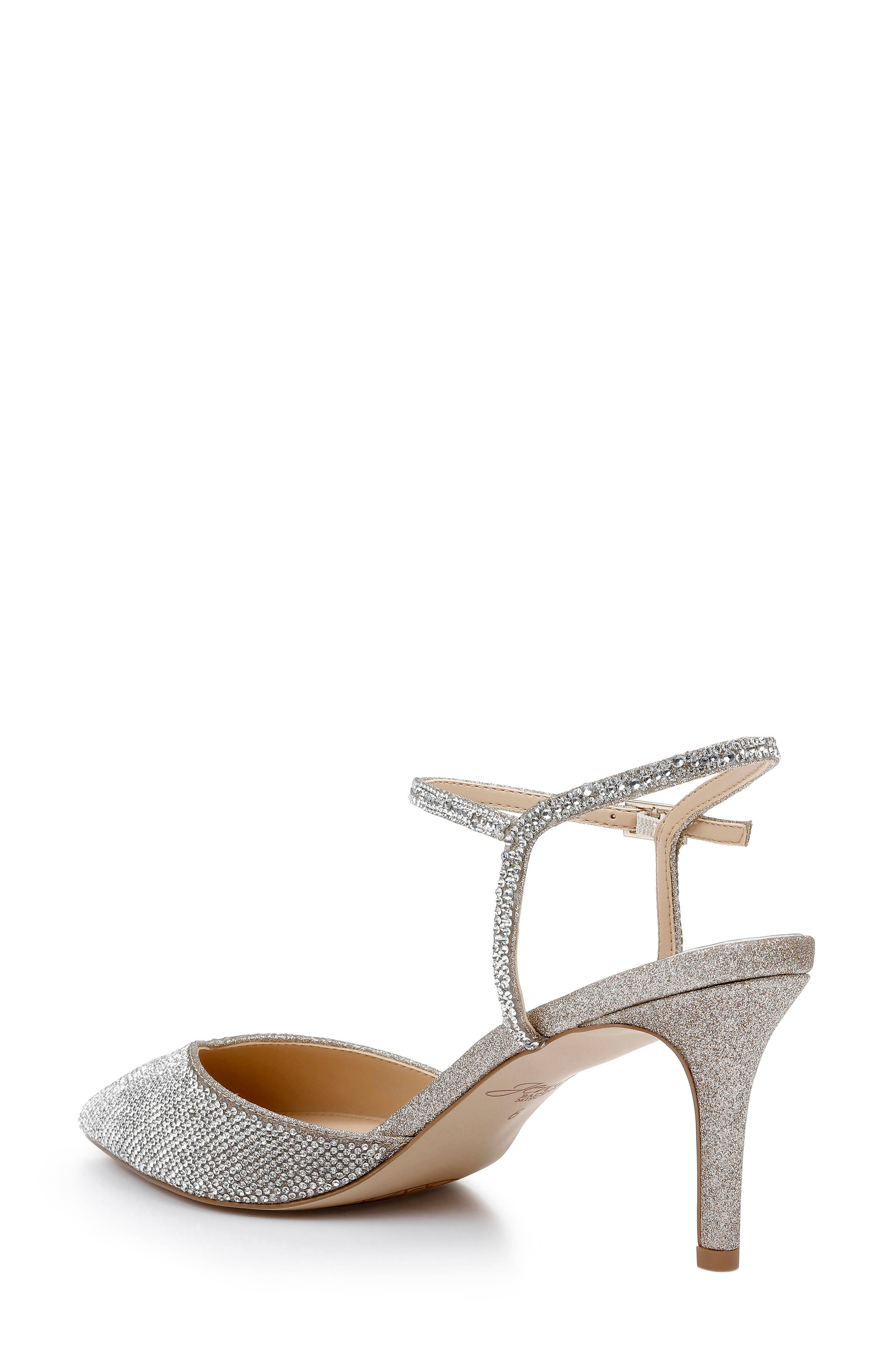 Jewel Badgley Mischka Embellished Pointed Toe Ankle Strap Pump