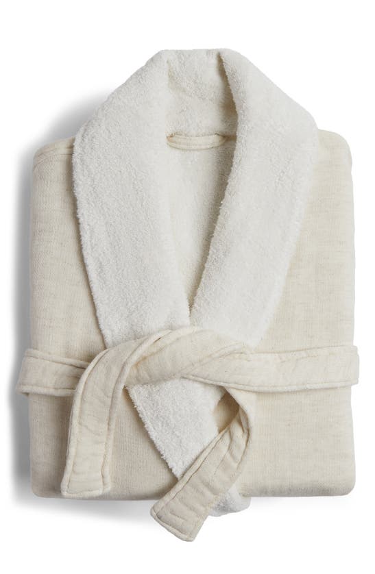 Shop Parachute Cloud Organic Cotton & Linen Robe In Natural With Cream