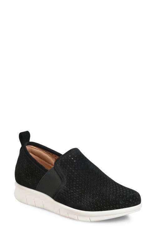 Comfortiva Casey Perforated Slip-On Sneaker in Black