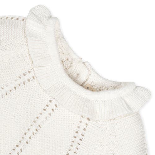 Shop Hope & Henry Baby Organic Pointelle Sweater Set, Infant In Soft White Ruffle Pointelle