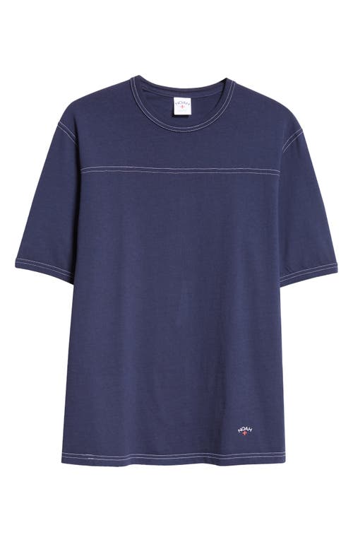 Shop Noah Football T-shirt In Navy