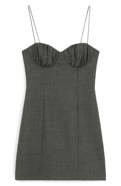 MANGO Sweetheart Neck Minidress in Grey at Nordstrom, Size 0