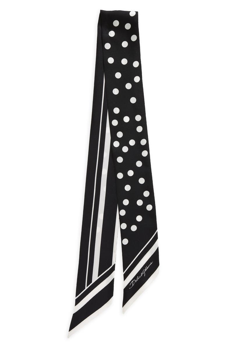 Dolce&Gabbana Polka Dot & Stripe Silk Twilly Scarf | Nordstrom