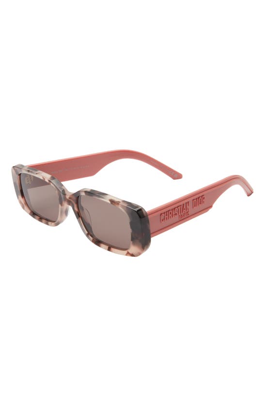 Shop Dior Wil S2u 53mm Rectangular Sunglasses In Red Havana / Smoke