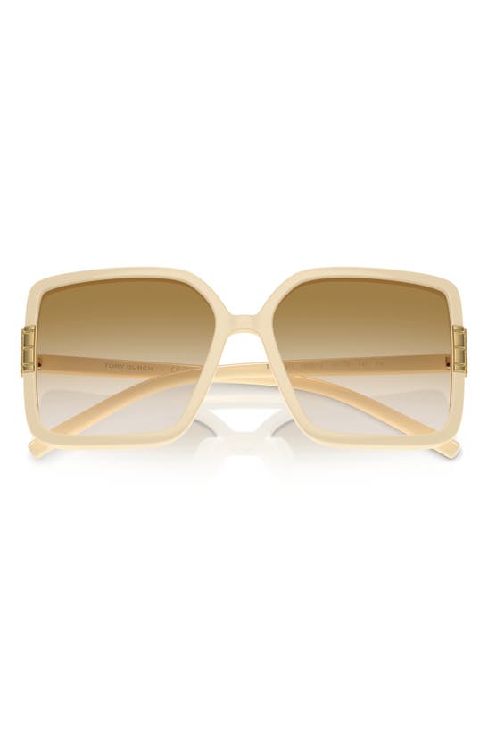 Shop Tory Burch 57mm Gradient Square Sunglasses In Milky Ivory