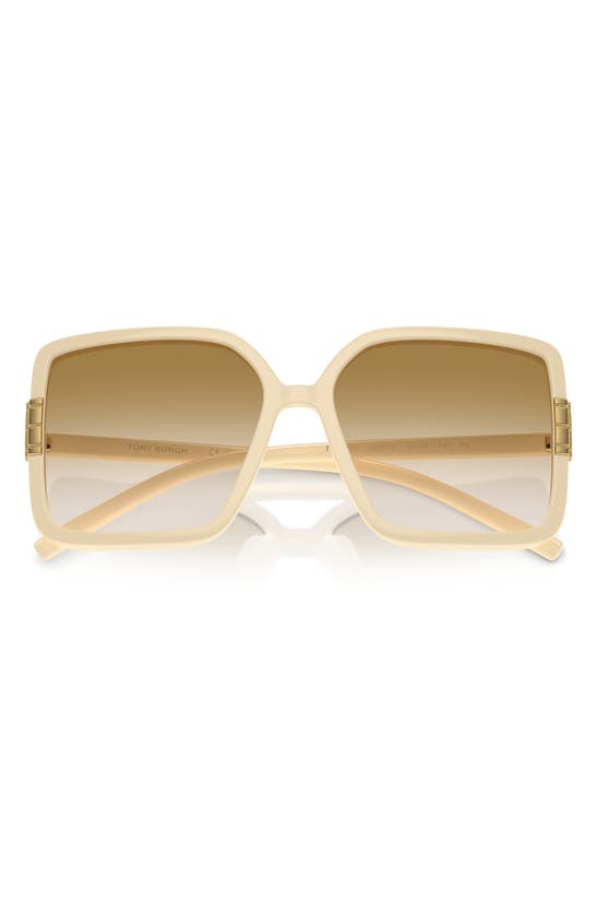 Tory Burch Gradient Plastic Square Sunglasses In Milky Ivory