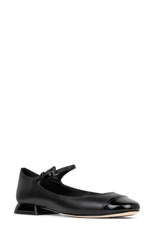 Shop Donald Pliner Larro Cap Toe Mary Jane Flat In Black