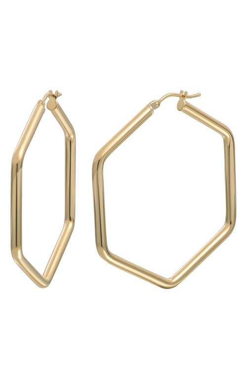 Shop Bony Levy 14k Gold Hexagonal Hoop Earrings In 14k Yellow Gold