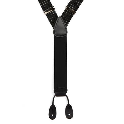 Nordstrom Shop Formal Suspenders, Size One Size - Black- White Pointed Grid