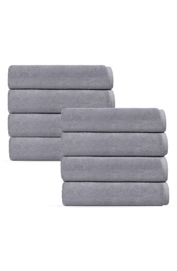 Brooks Brothers Puresoft 8-piece Turkish Cotton Hand Towels In Silver