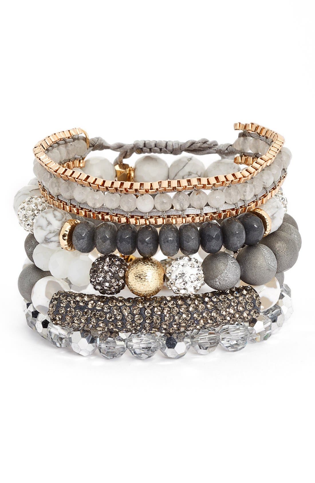 Erimish Set of 5 Beaded Crystal Bracelets Nordstrom