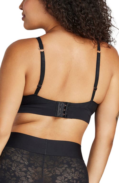 Siella Soft Lace Plunge Non-padded Bra In Black