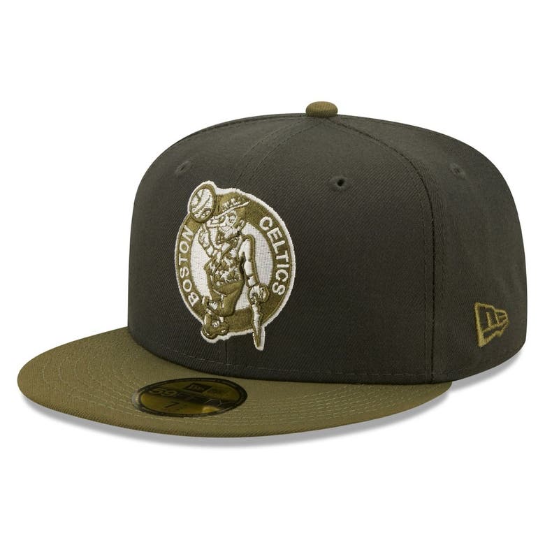 New Era Charcoal/olive Boston Celtics Two-tone 59fifty Fitted Hat ...