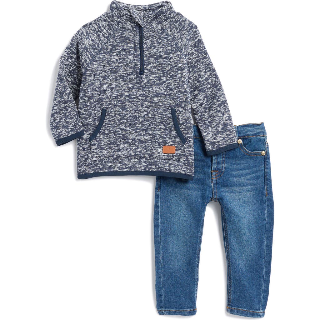 7 FOR ALL MANKIND 7 FOR ALL MANKIND HALF ZIP SWEATER & DENIM PANTS SET