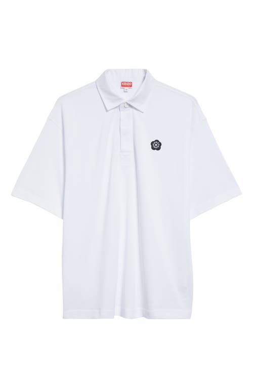 Kenzo Boke Flower 2.0 Relaxed Fit Cotton Piqué Polo In White