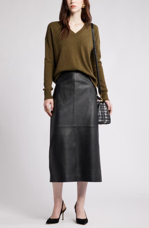 Nordstrom Leather Pencil Skirt In Black