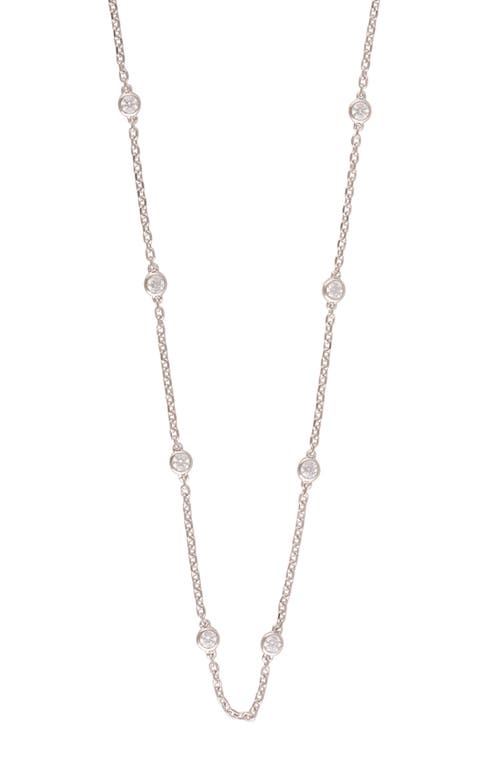 Shop Badgley Mischka Collection Lab Created Diamond Station Chain Necklace In White