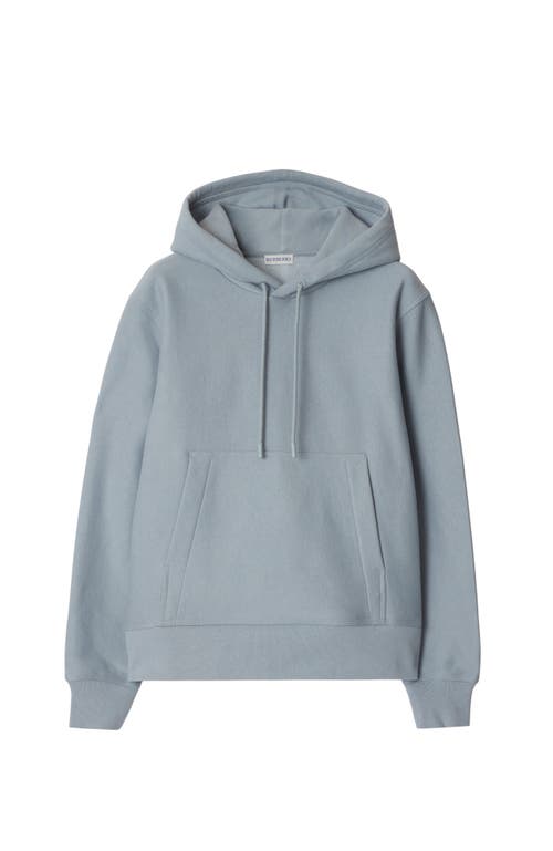 Shop Burberry Logo Cotton Blend Hoodie In Gale