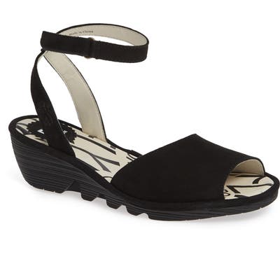 Fly London Pato Wedge Sandal - Black