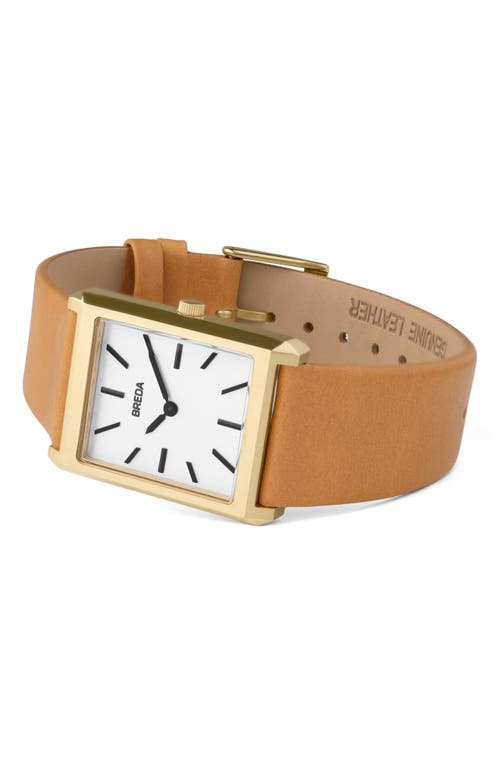 Breda Virgil Leather Strap Watch, 26mm In Gold/clay/ivory