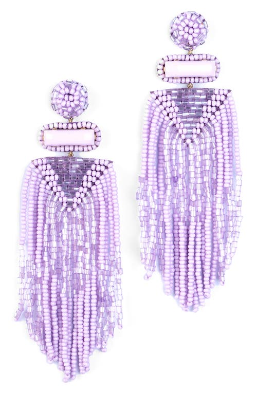 Jody Beaded Tassel Earrings in Lavender