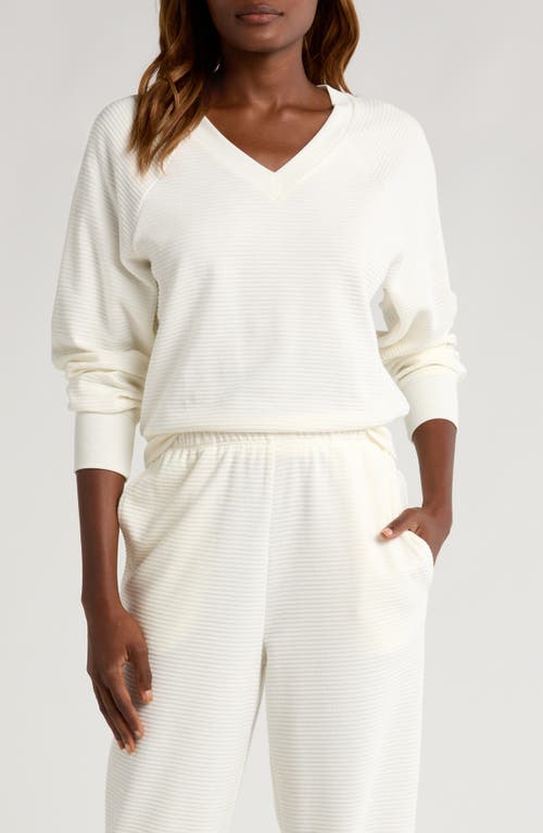 Shop Honeydew Intimates Honeydew Sundown V-neck Sweatshirt In Ivory