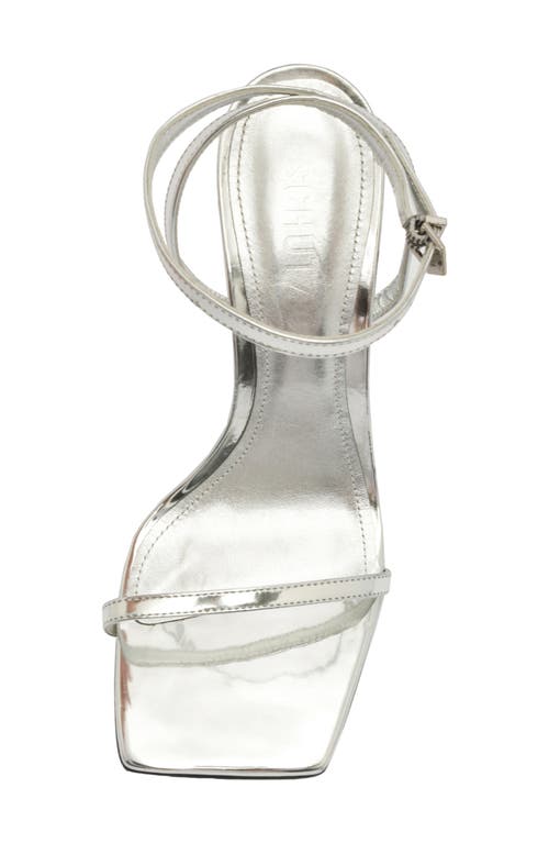 Shop Schutz Sam Square Toe Ankle Strap Sandal In Prata