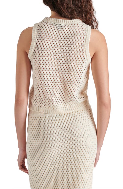 Shop Steve Madden Melina Open Stitch Sleeveless Sweater In Natural