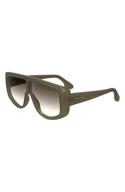 Shop Victoria Beckham Denim 61mm Tea Cup Shield Sunglasses In Olive