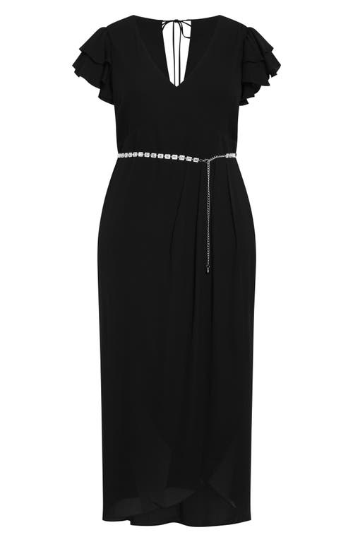 City Chic Enya Faux Wrap Dress In Black