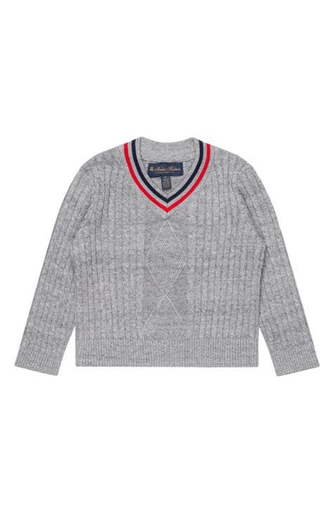Kids' Cable Cotton V-Neck Sweater (Toddler & Little Kid)