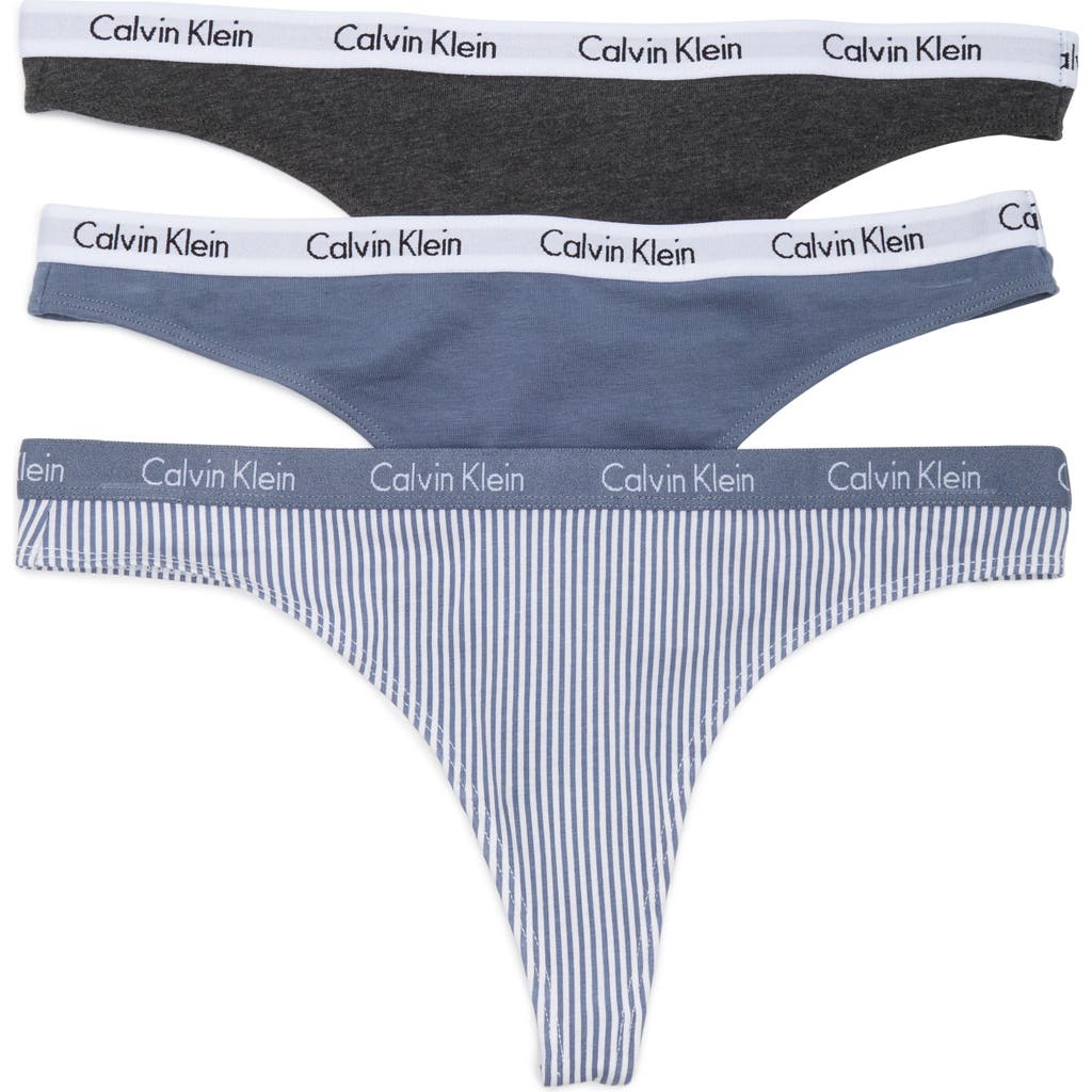 Calvin Klein Logo Assorted Thongs In Fd7 Scorched De