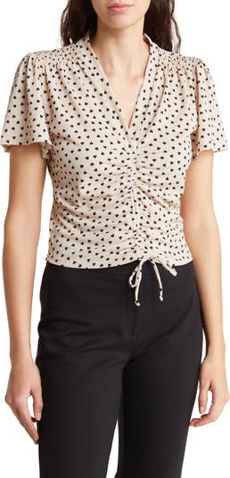 Adrianna Papell Ruched Tie Front Top Nordstromrack