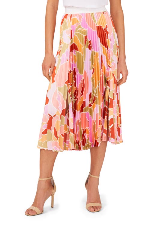 halogen(r) Double Slit Pleated Midi Skirt in Canyon Sunset
